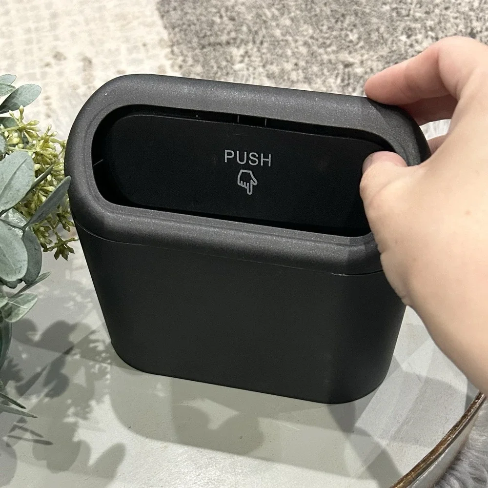 Portable Trash Can Garbage Bin With Lid‎ Leak Proof Interior For Car Home Office